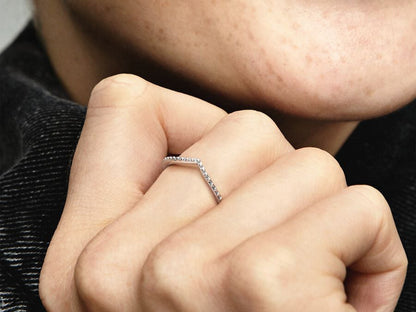 Beaded Wishbone Ring