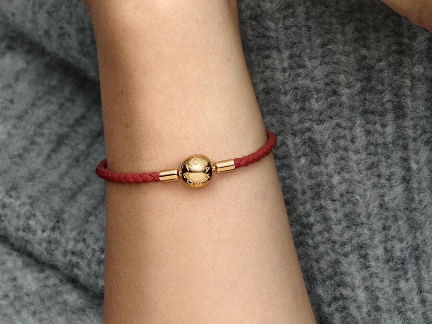 Red Woven Leather Bracelet
