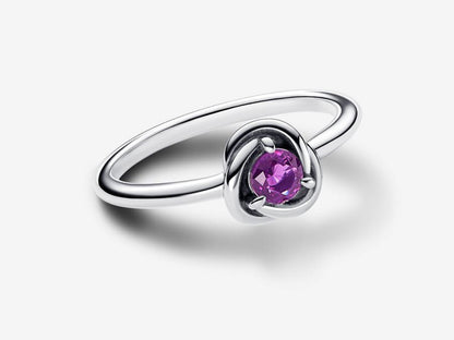 February Purple Eternity Circle Ring