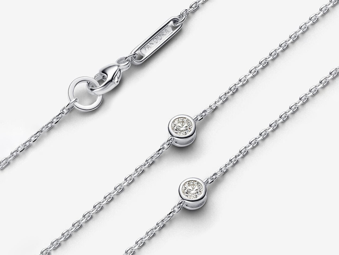 Lab-grown Diamond Station Necklace 0.30 carat tw Sterling Silver