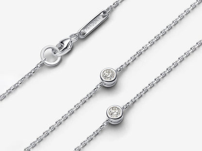 Lab-grown Diamond Station Necklace 0.30 carat tw Sterling Silver