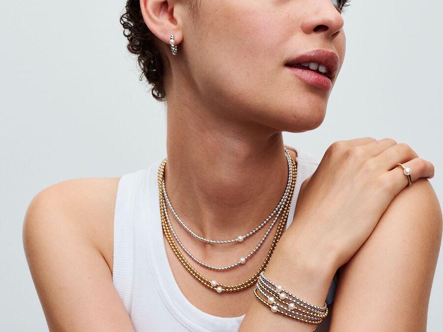 Treated Freshwater Cultured Pearl & Beads Collier Necklace