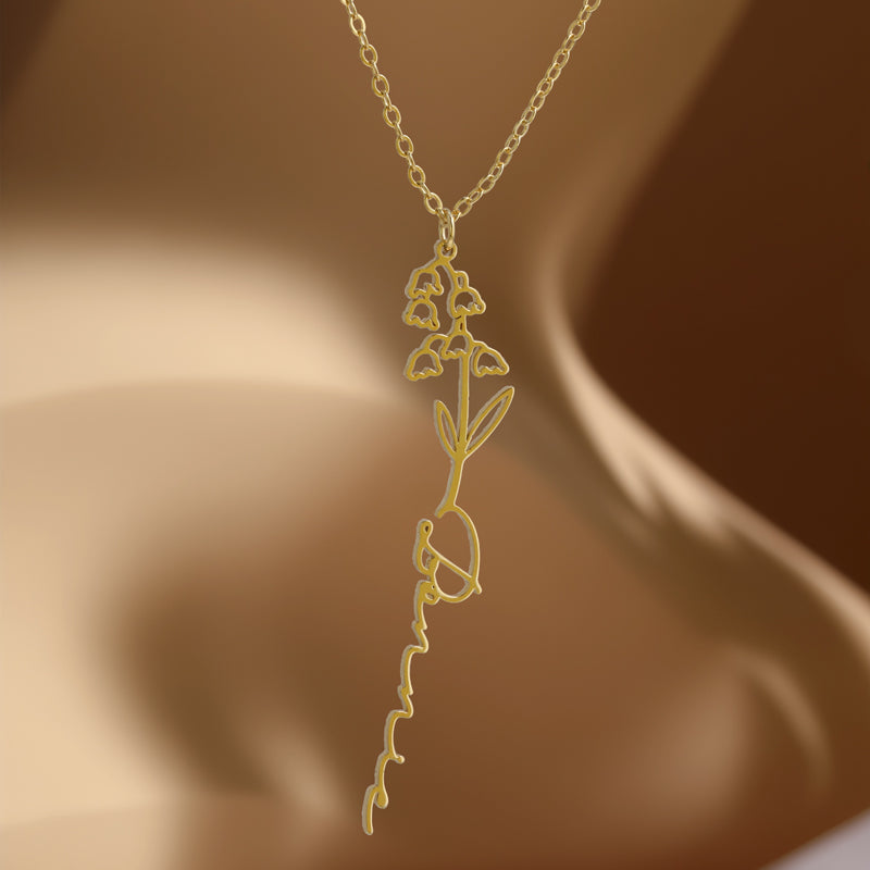 Elegant Stainless Steel O-Chain Necklace with Tulip Pendant