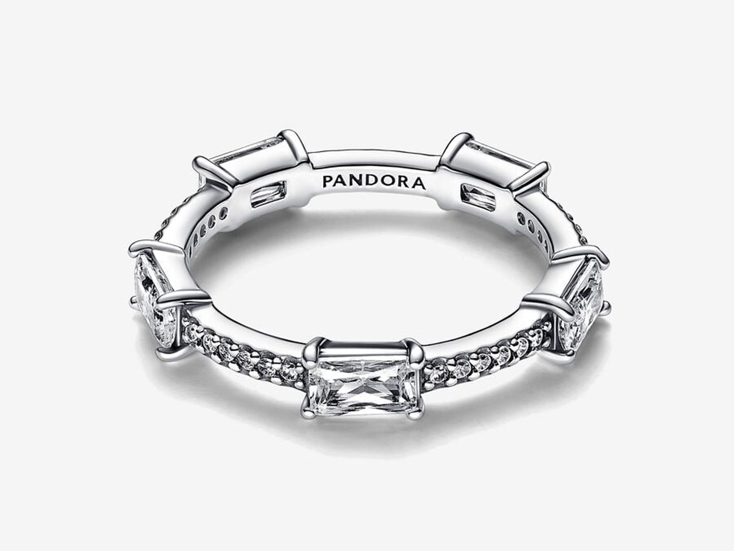Rectangular Bars Sparkling Pavé Ring