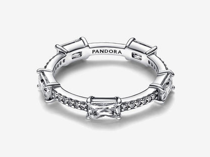 Rectangular Bars Sparkling Pavé Ring