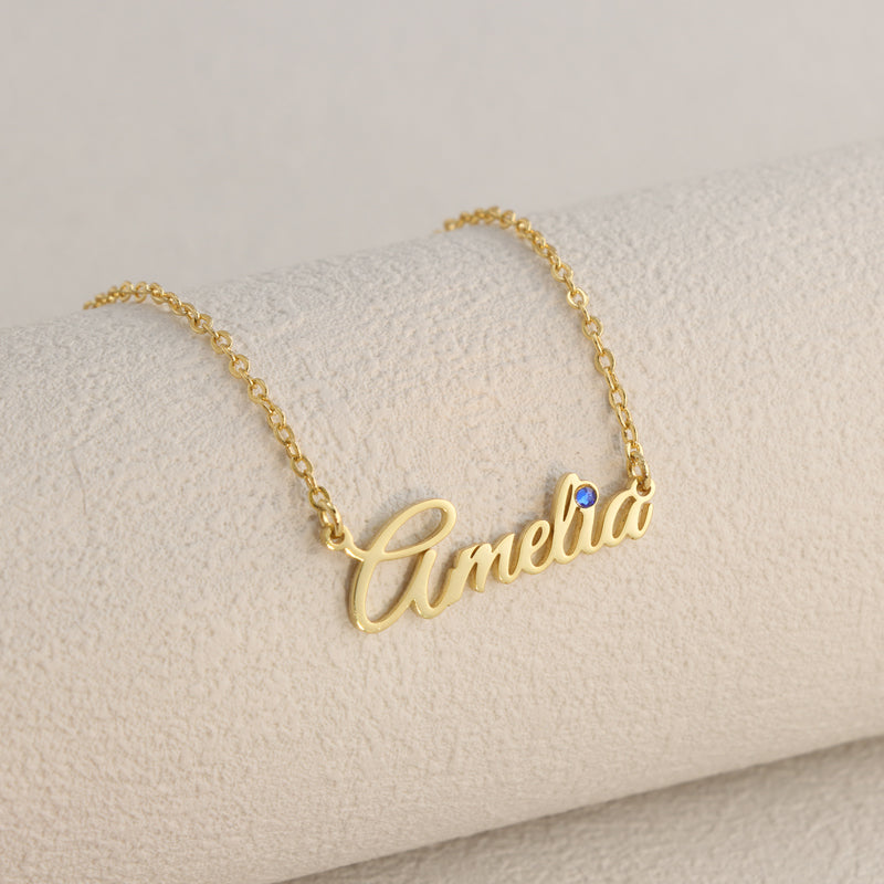 Gold Necklace with Letter Pendant