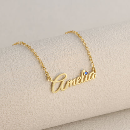 Gold Necklace with Letter Pendant