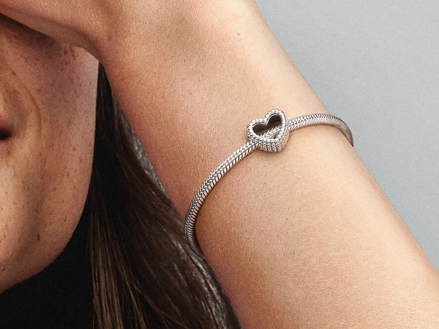 Beaded Open Heart Charm