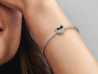 Beaded Open Heart Charm