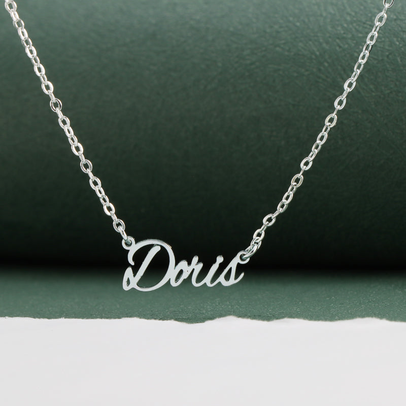 Unique silver letter pendant O-shaped chain necklace
