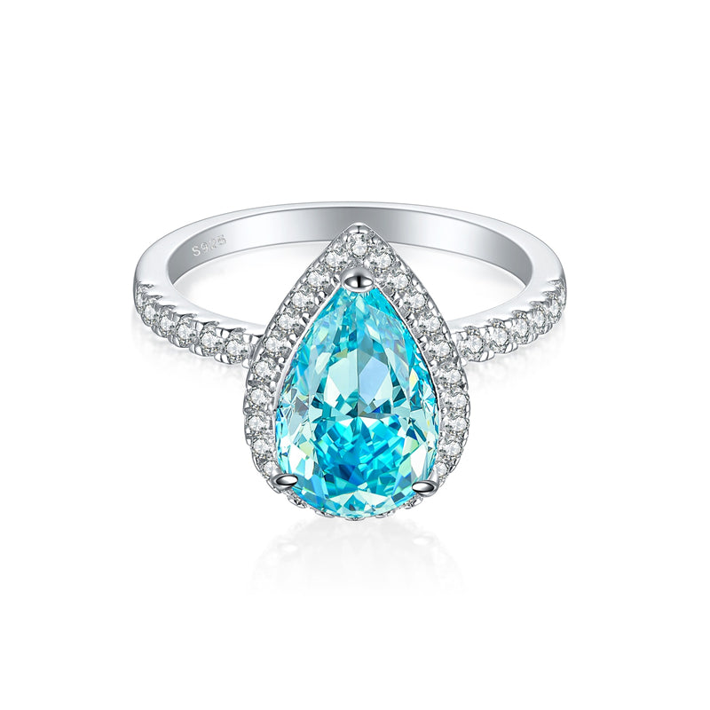 4ct Gemstone 925 Silver Ring - Bold Flame & Ice-Cut Statement Band for Women