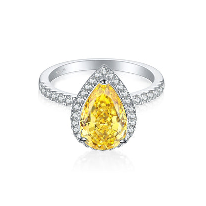 4ct Gemstone 925 Silver Ring - Bold Flame & Ice-Cut Statement Band for Women