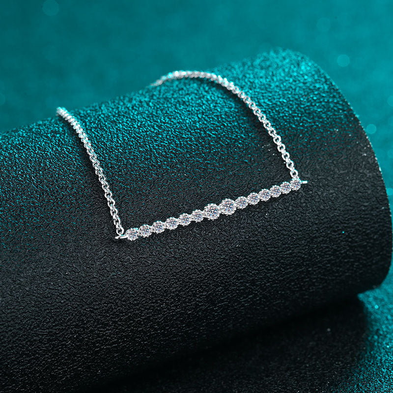 5-Layer Rhodium Plated 925 Silver Star Bracelet with 0.24ct Champagne Moissanite - Floral Cactus Ins Style Gift