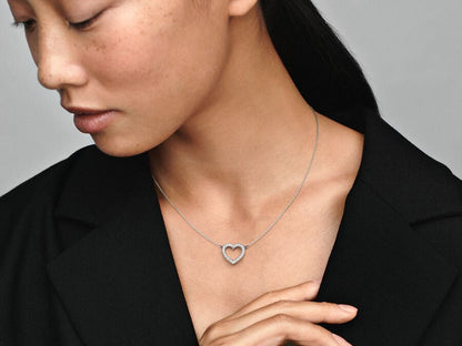 Sparkling Open Heart Necklace
