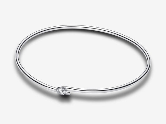 Lab-grown Diamond Open Bangle 0.25 carat tw Sterling Silver