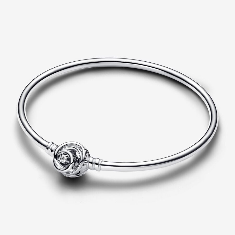 Encircled Clasp Cubic Zirconia Bangle