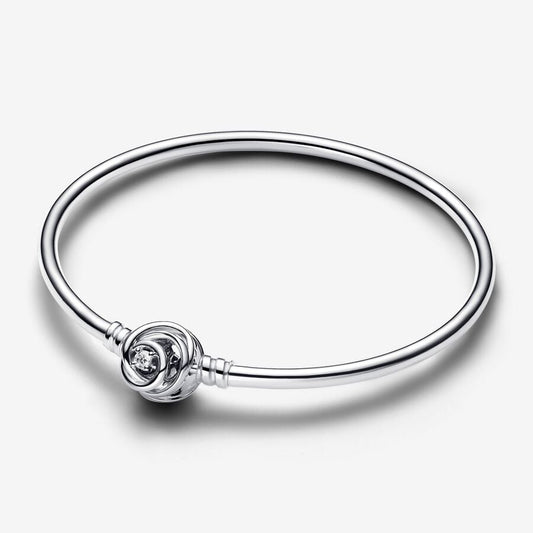 Encircled Clasp Cubic Zirconia Bangle