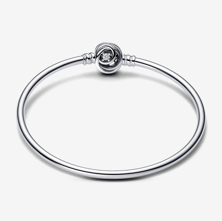 Encircled Clasp Cubic Zirconia Bangle