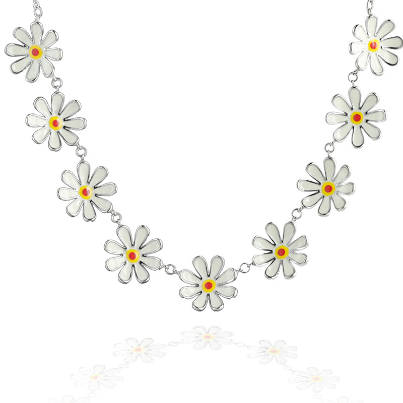 Unique White Daisy O-Chain Necklace