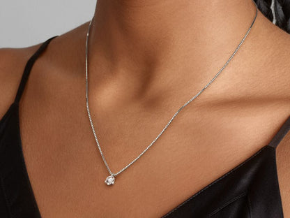 Lab-grown Diamond Pendant Necklace 0.50 carat tw 14k White Gold