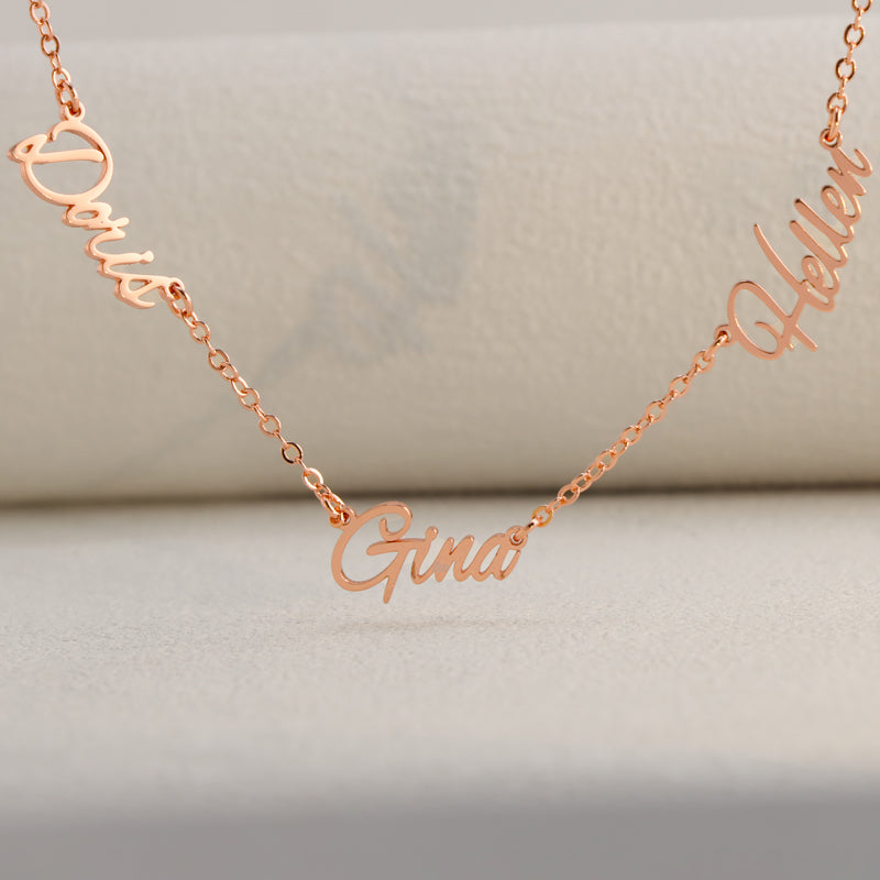 Fashionable rose gold letter pendant O-shaped necklace