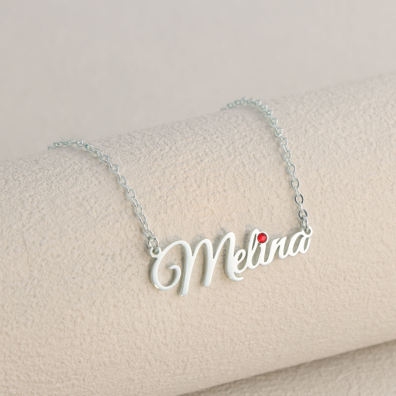 Stylish Silver Necklace with Letter Pendant