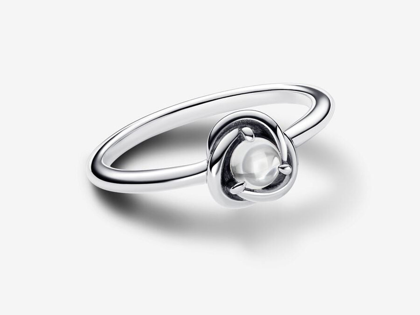 April Clear Eternity Circle Ring