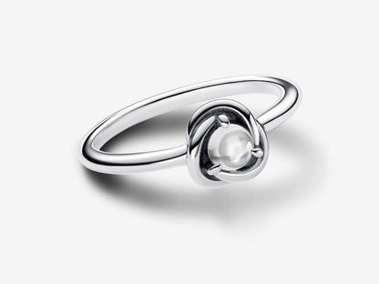 April Clear Eternity Circle Ring