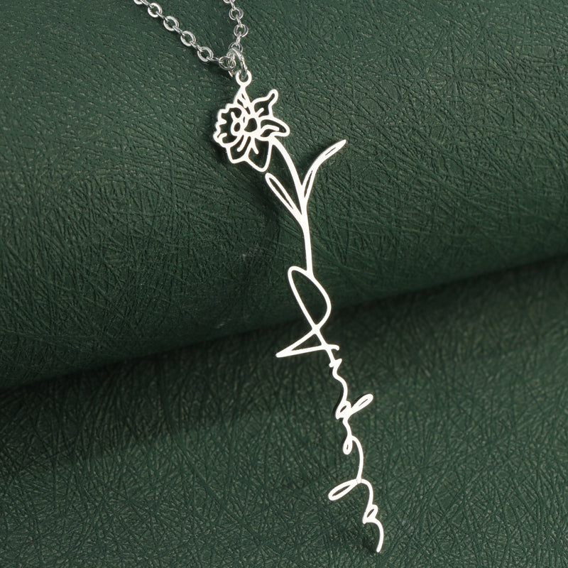 Women's Stainless Steel Flower Pendant Necklace