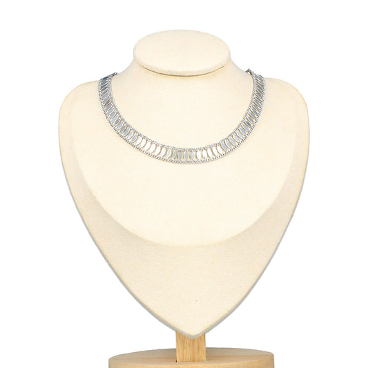 Chic Copper Choker Necklace with Silver Accent