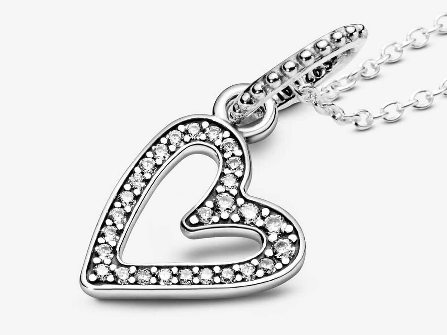 Sparkling Freehand Heart Pendant Necklace