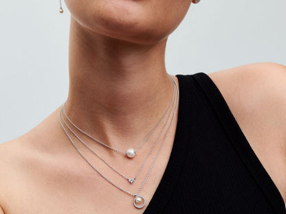 Treated Freshwater Cultured Pearl & Pavé Collier Necklace