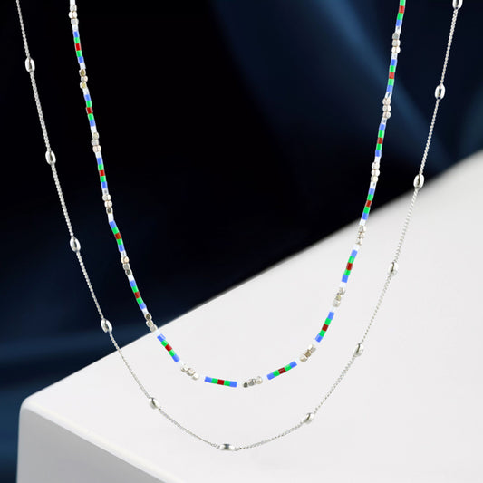 Contemporary Chopin Layered Rice Pearl Necklace