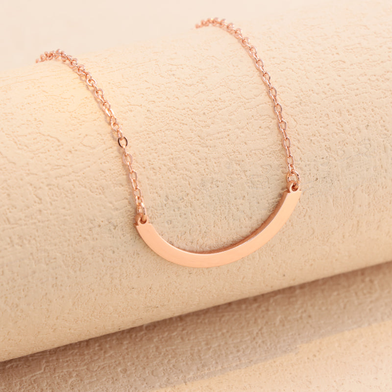 Unique Pendant Rose Gold O-Shaped Necklace
