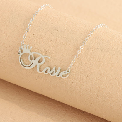 Silver Letter Pendant Necklace with O-Chain