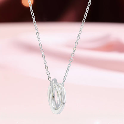 Stylish Silver O-Chain Necklace with Geometric Circle Pendant