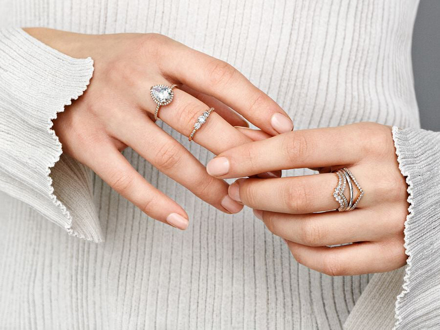Clear Three-Stone Ring