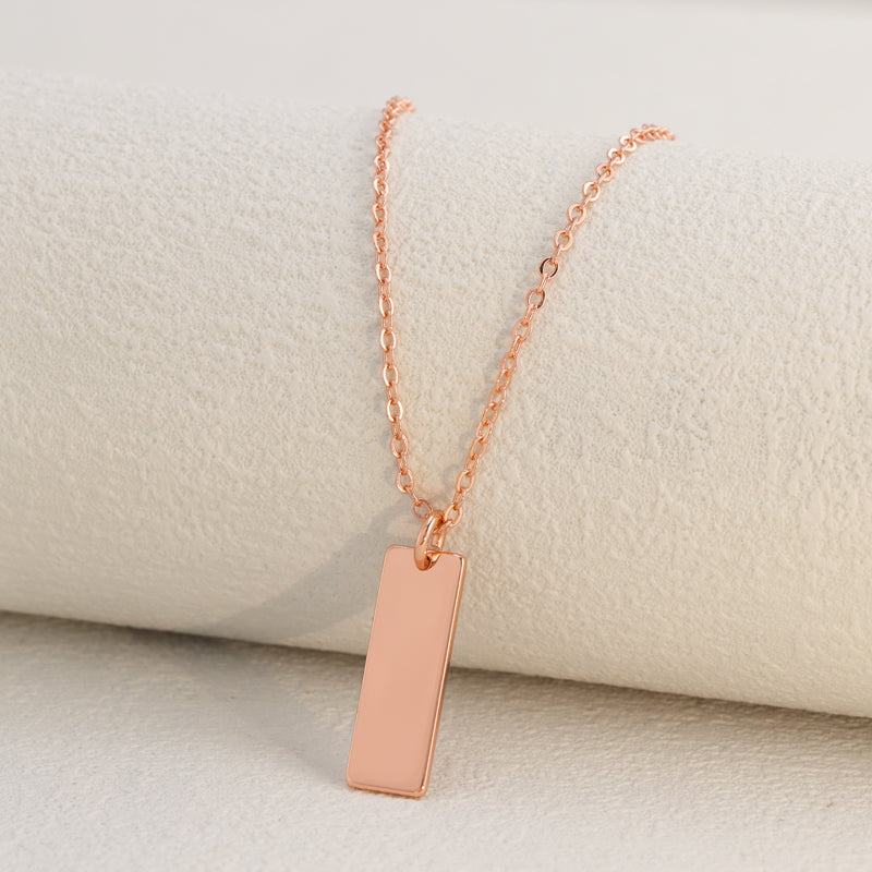 Rose Gold Square Pendant O-Shaped Necklace