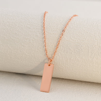 Rose Gold Square Pendant O-Shaped Necklace