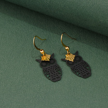 Handcrafted Copper Owl Earrings - Symmetric & Asymmetric Design