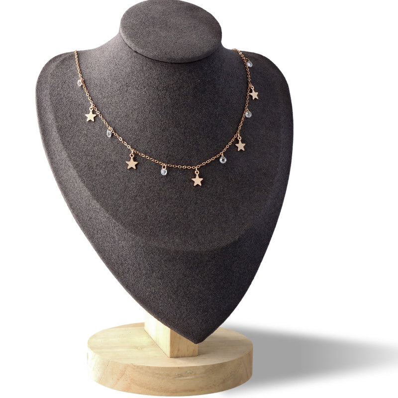 Rose Gold Copper O-Chain Necklace with Star Pendant