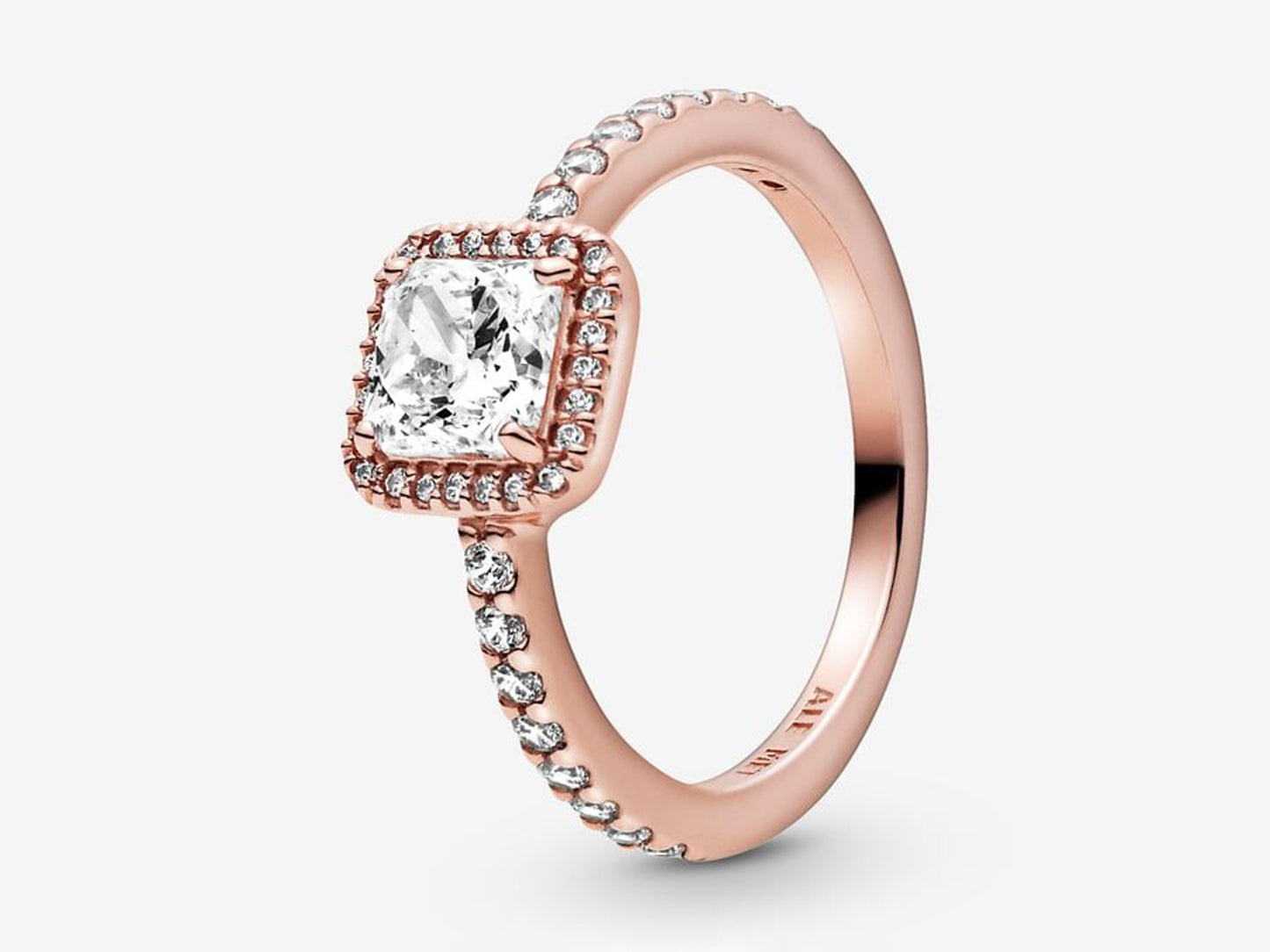 Square Sparkle Halo Ring