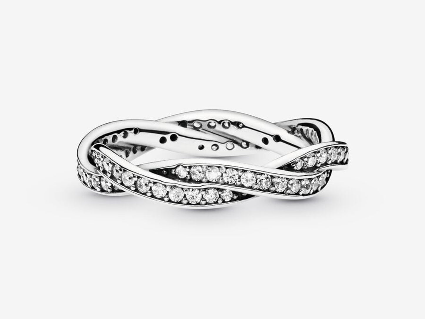 Sparkling Twisted Lines Ring