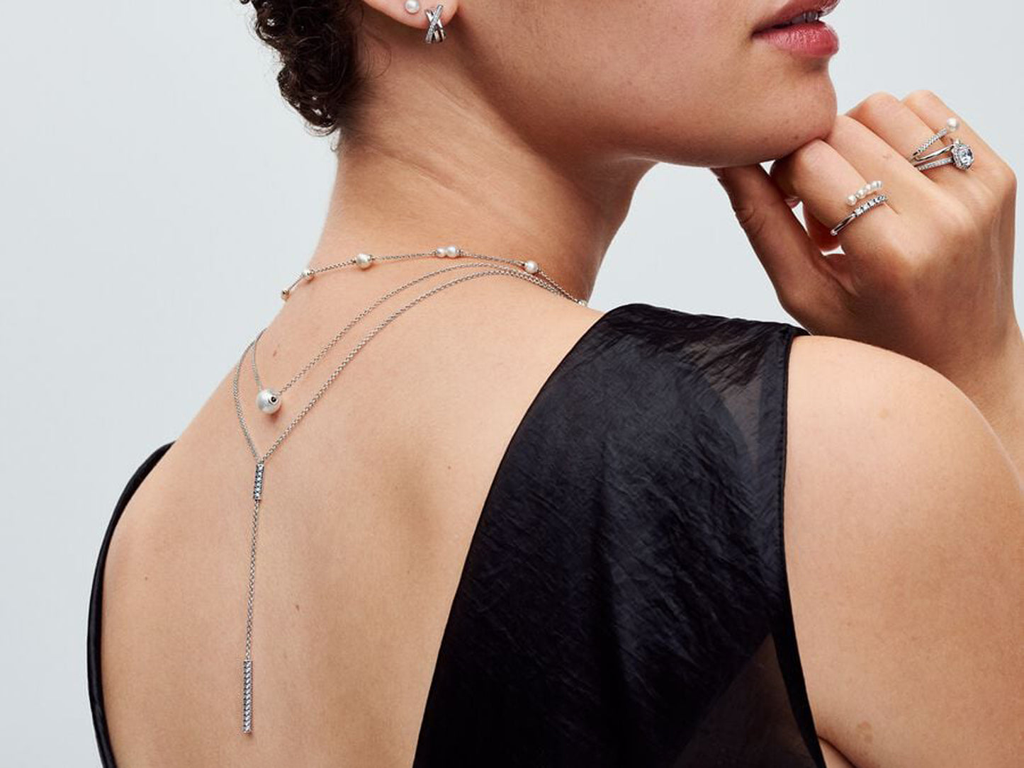 Treated Freshwater Cultured Pearl Station Chain Necklace
