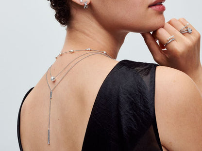Treated Freshwater Cultured Pearl Station Chain Necklace