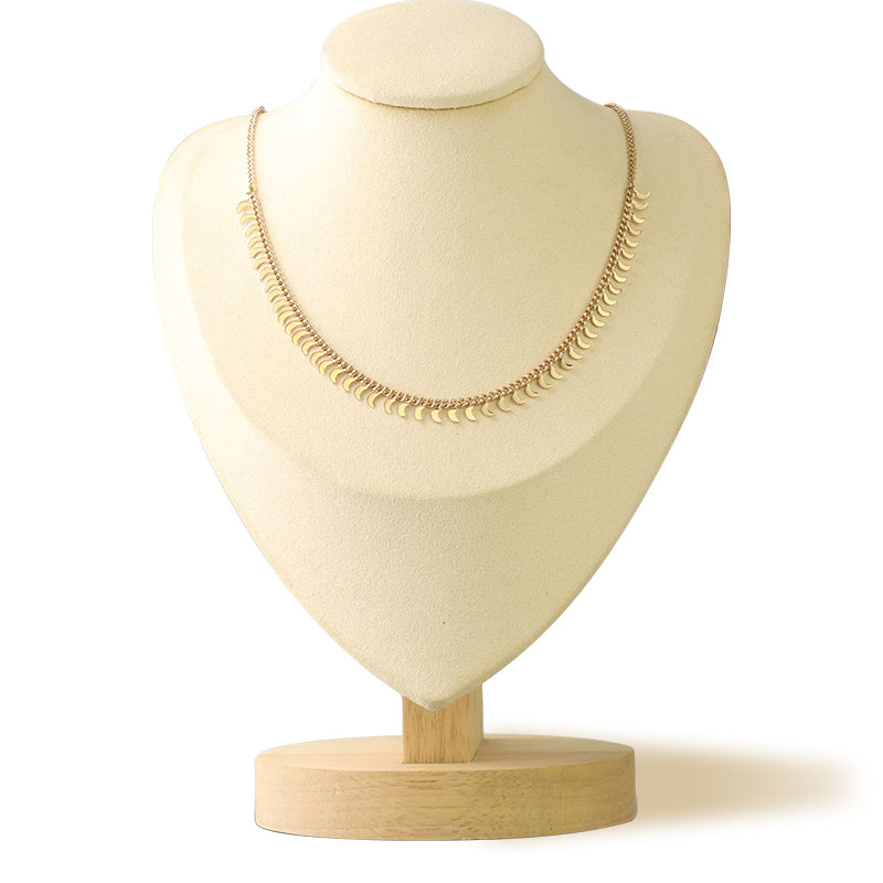 Rose Gold Chopin Chain with Moon Charm