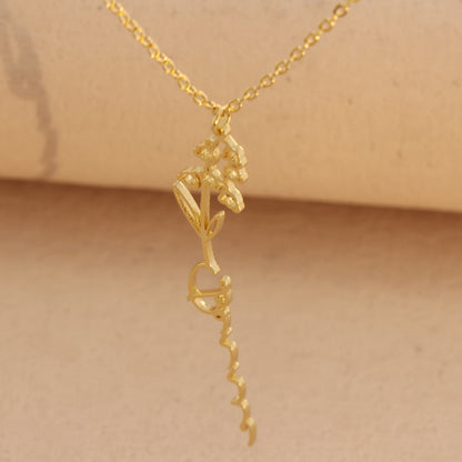 Elegant Stainless Steel O-Chain Necklace with Tulip Pendant