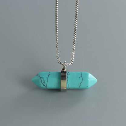 Sleek Silver Box Chain Necklace with Cone Pendant