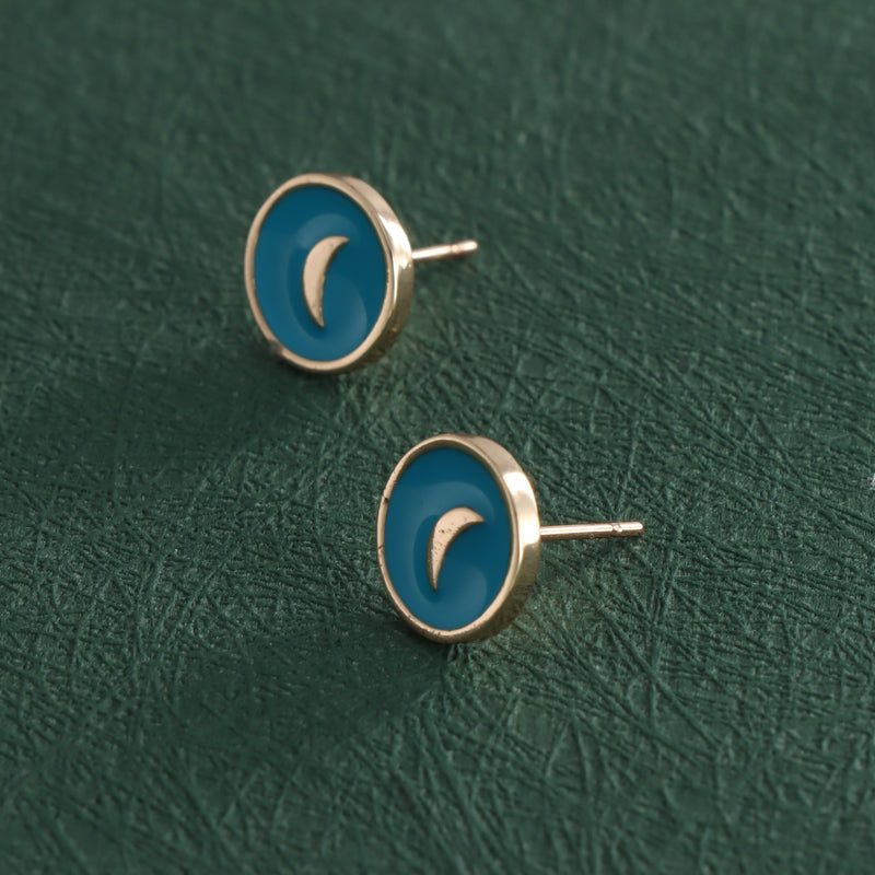 Blue Constellation Copper Stud Earrings