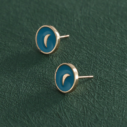 Blue Constellation Copper Stud Earrings
